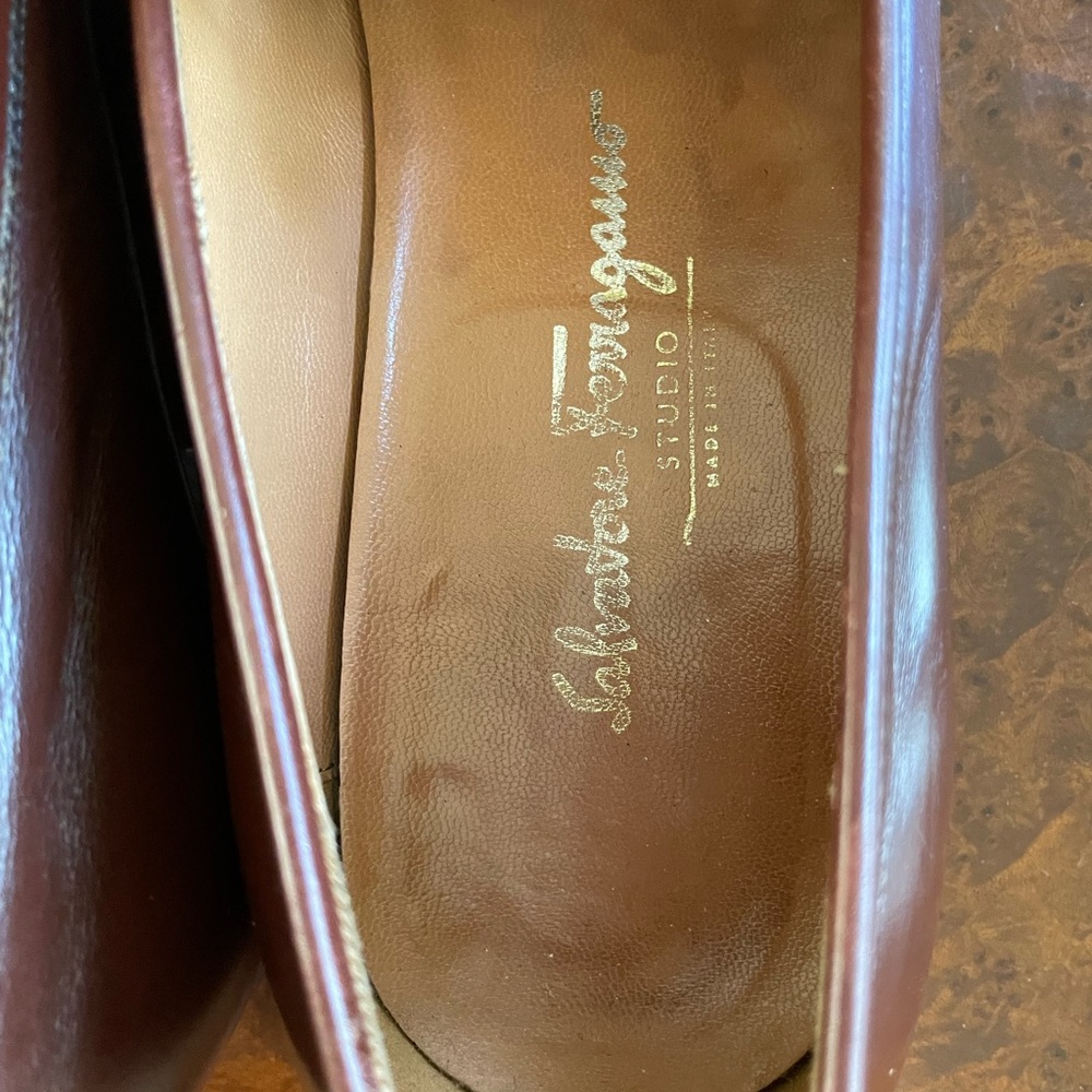 Salvatore Ferragamo Made in Italy Leather Tassel Loafer in Brown Size 11 D - Picture 4 of 8